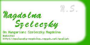 magdolna szeleczky business card